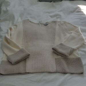 Akris Punto Wool And Cashmere Cream Sweater, Size 14